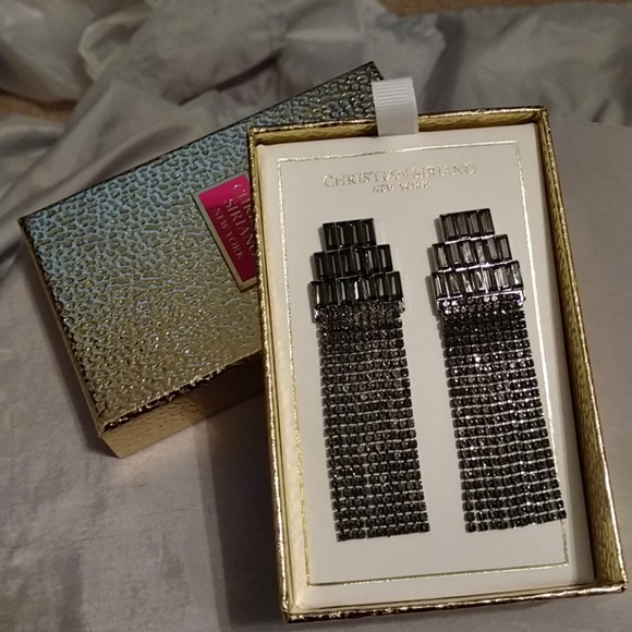 Christian Siriano charcoal gem dangle - Picture 1 of 2